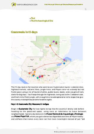 example page 2 from our offline Travel Guide for Guatemala