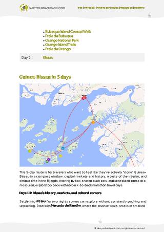 example page 2 from our offline Travel Guide for Guinea-Bissau