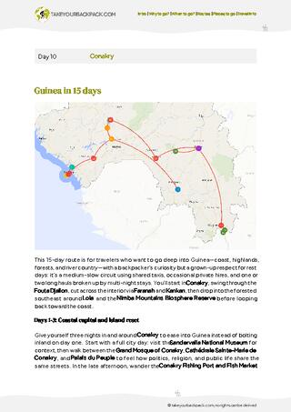 example page 2 from our offline Travel Guide for Guinea