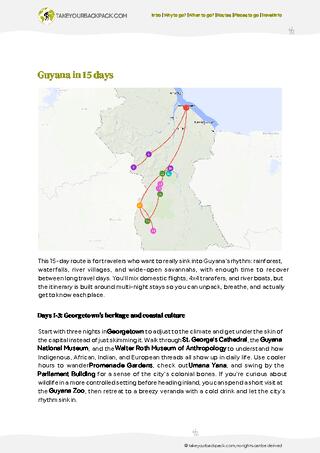 example page 2 from our offline Travel Guide for Guyana