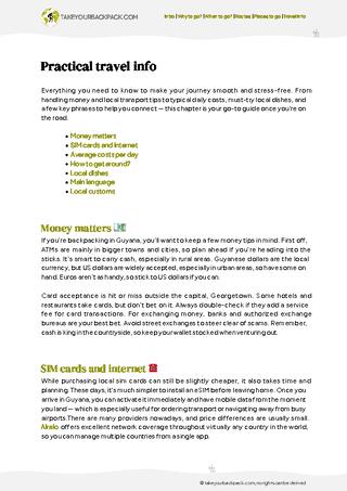example page 5 from our offline Travel Guide for Guyana
