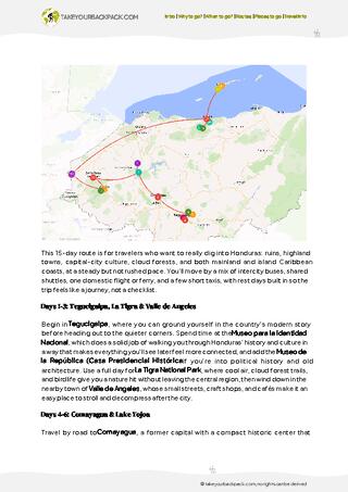 example page 2 from our offline Travel Guide for Honduras
