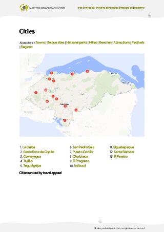 example page 4 from our offline Travel Guide for Honduras