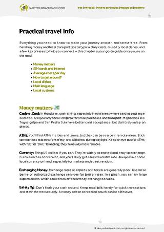 example page 5 from our offline Travel Guide for Honduras
