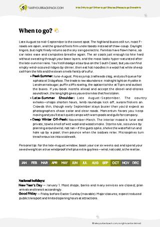 example page 1 from our offline Travel Guide for Iceland
