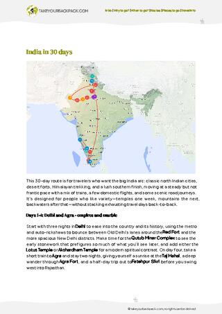 example page 2 from our offline Travel Guide for India