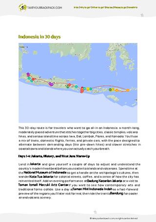 example page 2 from our offline Travel Guide for Indonesia