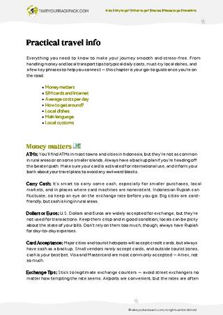 example page 5 from our offline Travel Guide for Indonesia