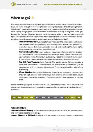 example page 1 from our offline Travel Guide for Iraq