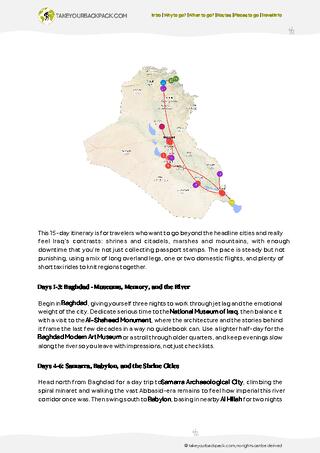 example page 2 from our offline Travel Guide for Iraq