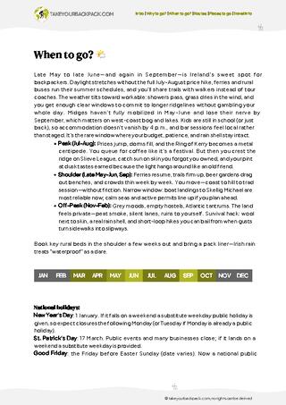 example page 1 from our offline Travel Guide for Ireland