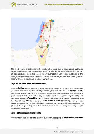 example page 2 from our offline Travel Guide for Israel