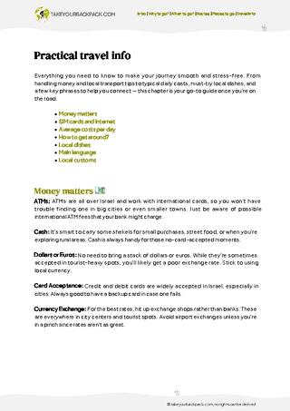 example page 5 from our offline Travel Guide for Israel