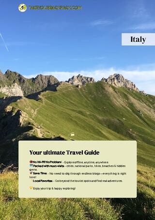 example page 0 from our offline Travel Guide for Italy