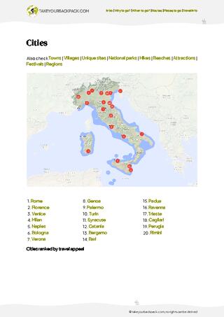 example page 4 from our offline Travel Guide for Italy