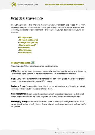 example page 5 from our offline Travel Guide for Italy