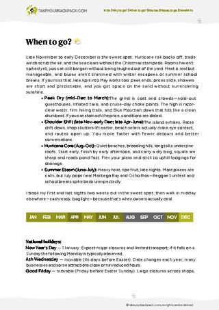 example page 1 from our offline Travel Guide for Jamaica