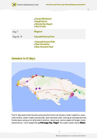 example page 2 from our offline Travel Guide for Jamaica