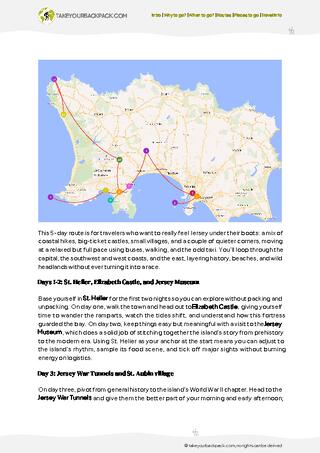 example page 2 from our offline Travel Guide for Jersey