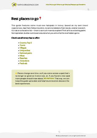 example page 3 from our offline Travel Guide for Jersey