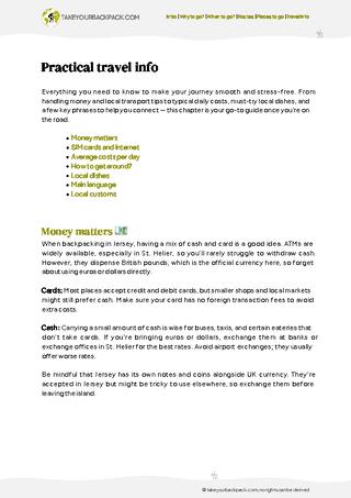 example page 5 from our offline Travel Guide for Jersey
