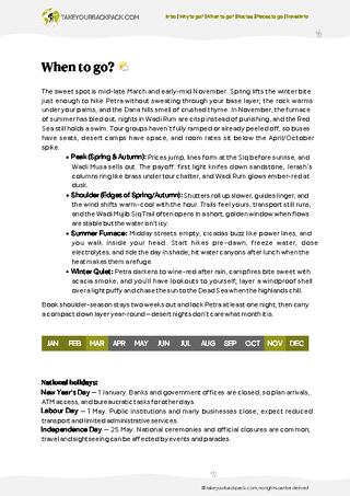 example page 1 from our offline Travel Guide for Jordan