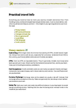 example page 5 from our offline Travel Guide for Jordan
