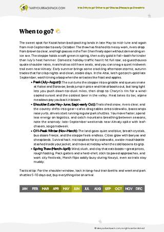 example page 1 from our offline Travel Guide for Kazakhstan