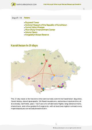 example page 2 from our offline Travel Guide for Kazakhstan