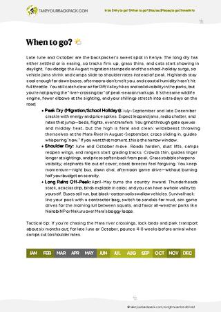 example page 1 from our offline Travel Guide for Kenya