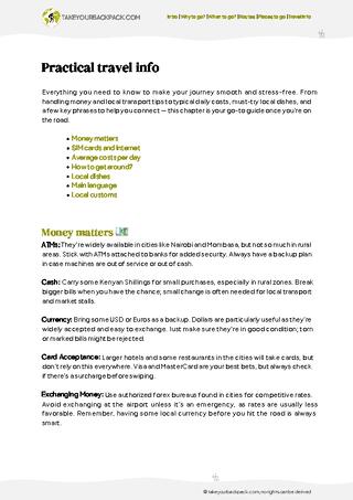 example page 5 from our offline Travel Guide for Kenya