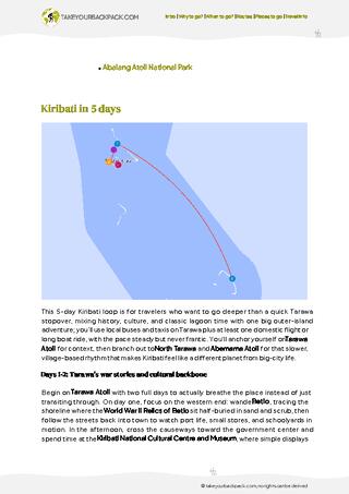 example page 2 from our offline Travel Guide for Kiribati