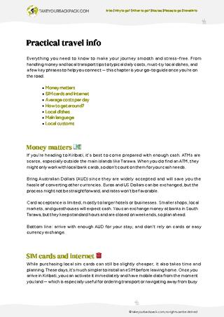 example page 5 from our offline Travel Guide for Kiribati