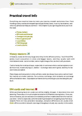 example page 5 from our offline Travel Guide for Kosovo