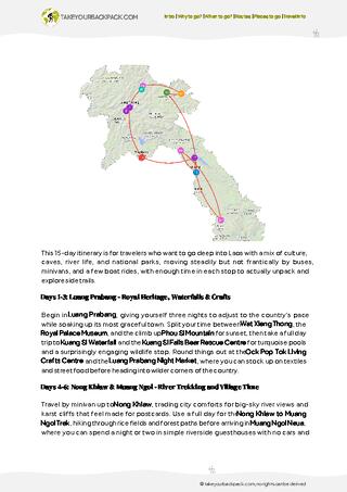 example page 2 from our offline Travel Guide for Laos