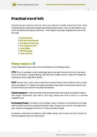 example page 5 from our offline Travel Guide for Laos