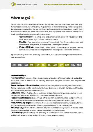 example page 1 from our offline Travel Guide for Latvia