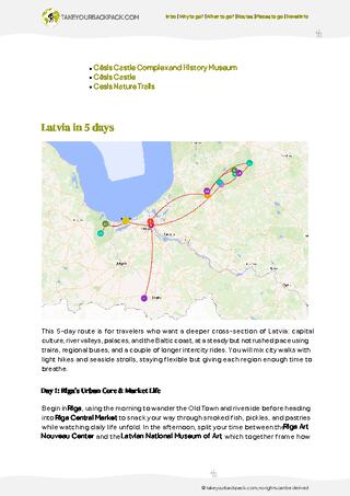 example page 2 from our offline Travel Guide for Latvia