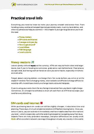 example page 5 from our offline Travel Guide for Latvia