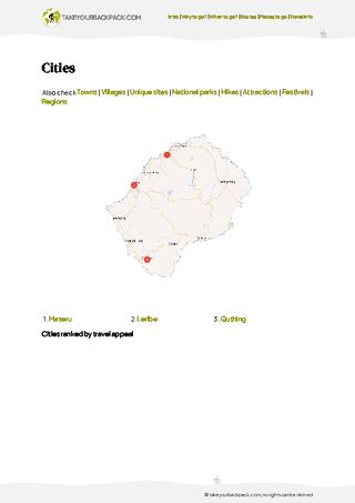 example page 4 from our offline Travel Guide for Lesotho