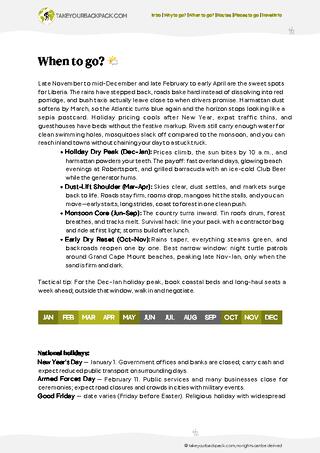 example page 1 from our offline Travel Guide for Liberia