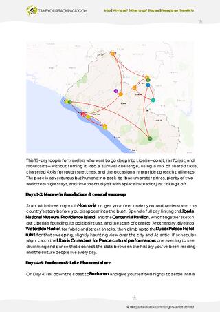 example page 2 from our offline Travel Guide for Liberia