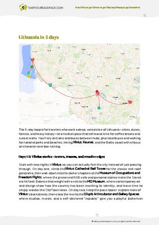 example page 2 from our offline Travel Guide for Lithuania