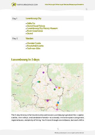 example page 2 from our offline Travel Guide for Luxembourg