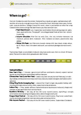 example page 1 from our offline Travel Guide for Macau