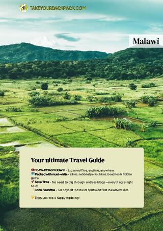 example page 0 from our offline Travel Guide for Malawi