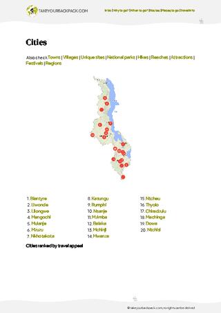 example page 4 from our offline Travel Guide for Malawi
