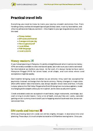 example page 5 from our offline Travel Guide for Malaysia