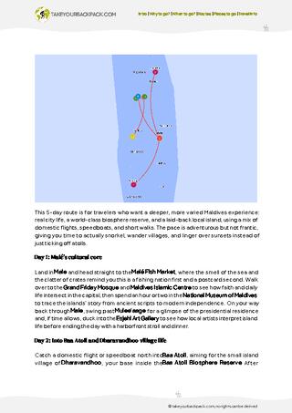 example page 2 from our offline Travel Guide for Maldives