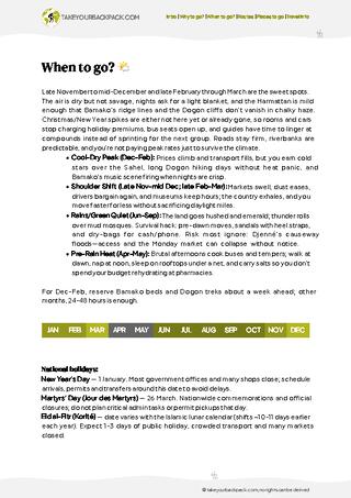 example page 1 from our offline Travel Guide for Mali